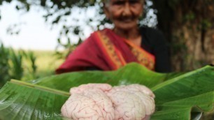 'Bheja Fry Recipe || Yummy Goat Brain Fry By Granny || Country Foods'
