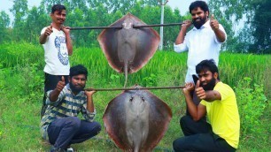 '100 Kgs GIANT STINGRAY Fish Cooking | Monster SeaFood Stingray  Cutting and Cooking | Nawabs kitchen'