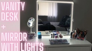 'DIY IKEA Vanity Desk + Mirror with Lights | Under $100'