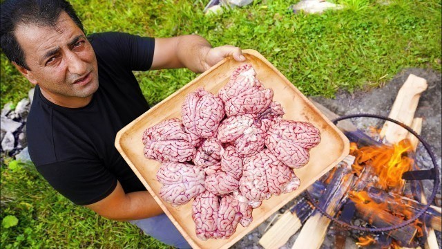 'COOKING LAMB BRAINS | FRIED LAMBS\' BRAIN RECIPE BY WILDERNESS COOKING'