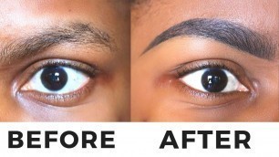 'BUSHY EYEBROW TUTORIAL FOR BEGINNERS/ BLACK GIRL (NO SHAVE BUSHY BROWS - ft. MUA OYIBOAMAKA'