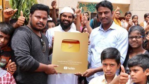 'Golden Play Button Unboxing by Orphan Kids | Thank you You tube| Nawabs Kitchen'