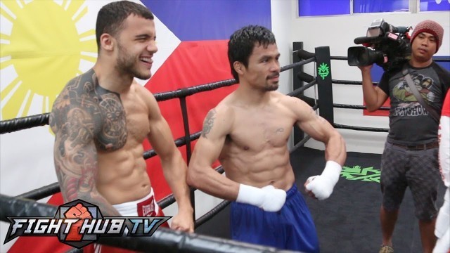 'Manny Pacquiao Full Final day of training for Mayweather- Morning/Afternoon workout video'