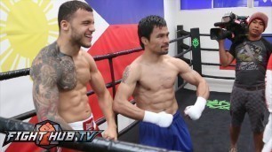 'Manny Pacquiao Full Final day of training for Mayweather- Morning/Afternoon workout video'