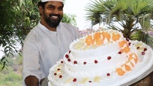 'Pineapple cake || Steps Cake with out oven for kids || Nawabs kitchen'