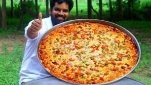 'Pizza Recipe - कढ़ाई में बनाये बिना यीस्ट बिना ओवन सबसे आसान Tasty Pizza |Non veg Pizza | Nawabs'