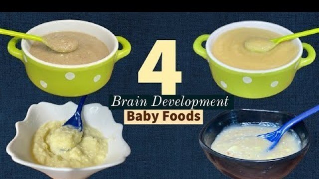 '4 Baby foods |Brain Development Food For 8month+ Babies |Potato Egg/Dates Banana/Potato Apple Banana'