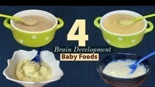 '4 Baby foods |Brain Development Food For 8month+ Babies |Potato Egg/Dates Banana/Potato Apple Banana'
