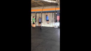 'CrossFit UvU Sam gets bar muscle up on second try. Coach Sean can coach U to success.'