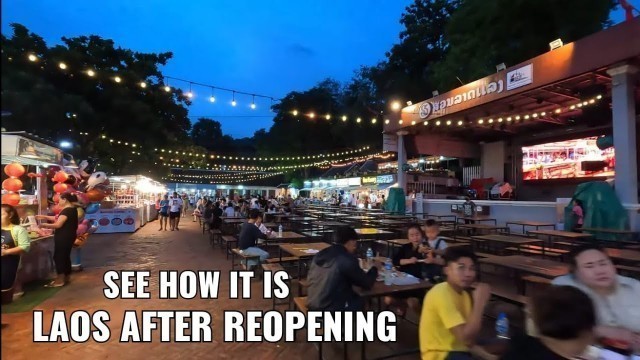 'Laos after reopening border for tourism | luang prabang food and night market walking tour'