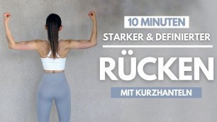 '10 MIN RÜCKEN Workout + KURZHANTELN // GENAUE Anleitung | Tina Halder | Tina.Fitness'
