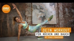 'Workout für Rücken und Bauch | #fitmitfranzi | DAK-Gesundheit'