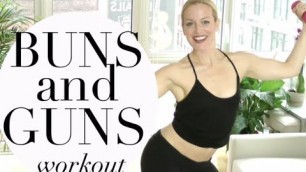 'BUNS AND GUNS WORKOUT best arm workout, best butt workout for women'