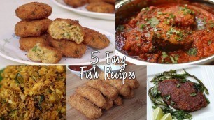 '5 Easy Fish Recipes | Fish Curry | Cutlet | Spicy Fry | Fingers | Scrambled | Compilation'