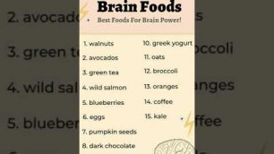 'Best foods for Brain power
