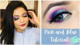 'PINK AND BLUE MAKEUP TUTORIAL | SOFT COLORFUL EYE MAKEUP | GET GLAMOROUS'