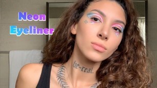 'How Not To Do Halloween Makeup | Neon Eyeliner'