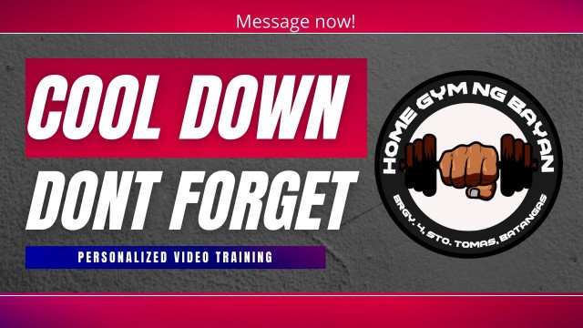 'Qiyogata: Home Gym ng Bayan / specialized COOL DOWN / after your workout/ Mate Raquel'