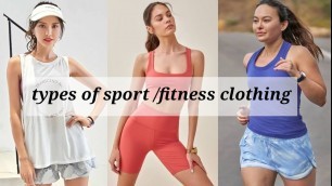 'Types of sports /fitness clothing with name | women\'s sportswear | trendy girl neha'