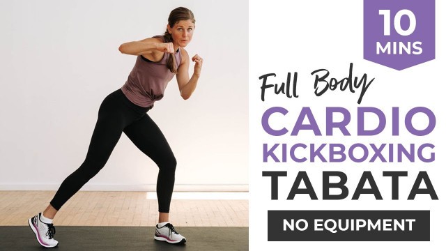 '10-Minute CARDIO KICKBOXING Tabata Workout | No Equipment, No Jumping'