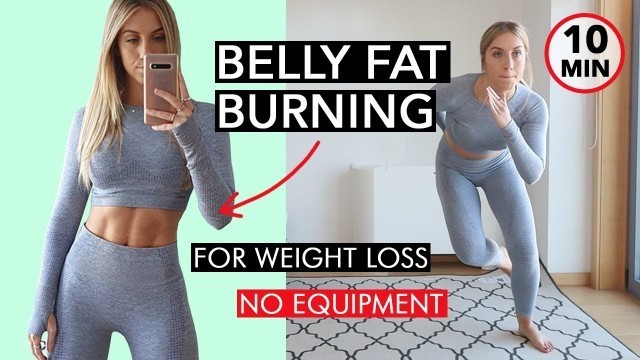 '10 Minute BELLY FAT BURNING Workout for Women (NO EQUIPMENT!)'