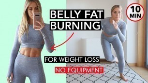 '10 Minute BELLY FAT BURNING Workout for Women (NO EQUIPMENT!)'