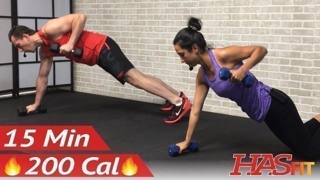'15 Min Full Body Dumbbell Workout at Home for Women & Men - Weight Training Workouts for Strength'