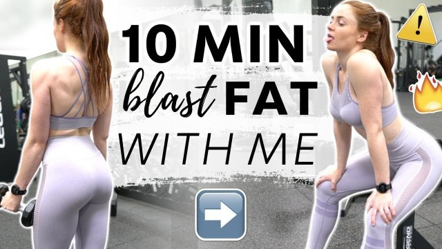 '10 MINUTE High Intensity Workout | Follow Along HIIT Workout (treadmill + dumbbell)'