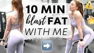 '10 MINUTE High Intensity Workout | Follow Along HIIT Workout (treadmill + dumbbell)'