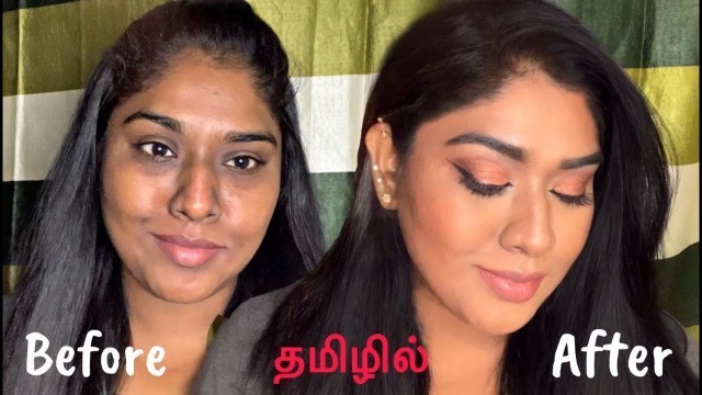 'TAMIL | Easy Classic Copper Glitter Eyeshadow #makeupintamil #dailymakeup #winkeyeliner'
