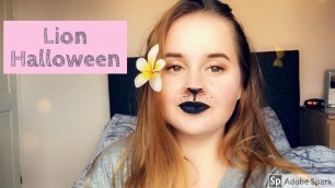 'Simple Lion Halloween Makeup Look'