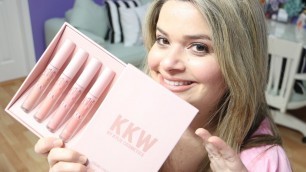 'KKW BY KYLIE COSMETICS CREME LIQUID LIPSTICK: First Impression + Swatches'