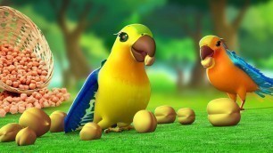 'చిట్టి చిలకమ్మా - శనగలు తిన్నావా - Chitti Chilakamma Parrots 3D Animation Telugu Rhymes For children'
