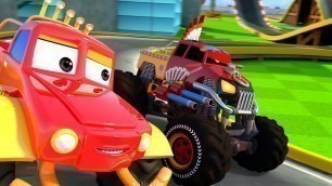 'The Olympics: Clash Of Giants | Monster Truck Dan & Little Red Car Cartoon Shows - Kids Channel'