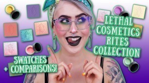 'Lethal Cosmetics Rites Collection │ Swatch Party + Comparisons│Indie Eyeshadows'