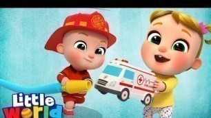 'Garbage Truck, Firetruck, Ambulance Song | Little World Kids Songs & Nursery Rhymes'