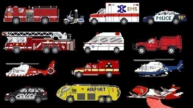 'Emergency Vehicles - Rescue Trucks - Fire, Police & Ambulance - The Kids\' Picture Show'