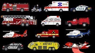 'Emergency Vehicles - Rescue Trucks - Fire, Police & Ambulance - The Kids\' Picture Show'