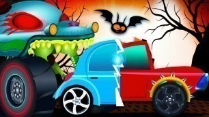 'Scary Car Garage | Haunted House Monster Truck Videos - Kids Channel'