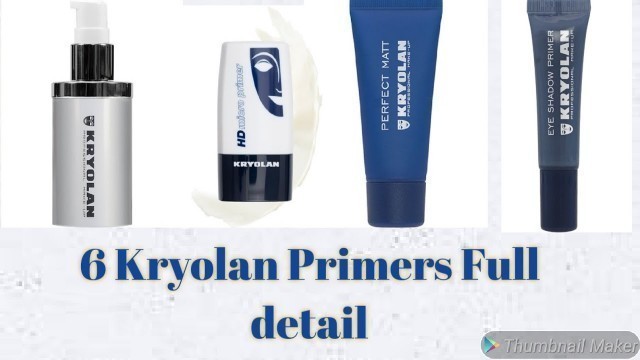 '6 Kryolan Primers || The Best Face primer ll Kryolan Professional Makeup Base @Radiant Glow'