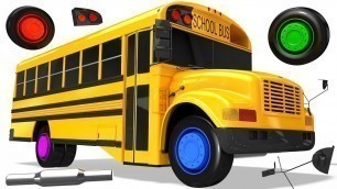 '4 Street Vehicles Ambulance, Police Car, School Bus Assembly Toys with Learn Colors for Kids | ZORIP'