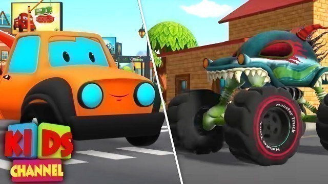 'Road Rangers Vs Haunted House Monster Truck | Car Cartoon Videos for Kids'