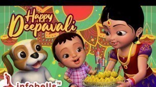 'దీపావళి వచ్చేసింది! ఆనందం తెచ్చింది! Happy Diwali Song | Telugu Rhymes for Children | Infobells'