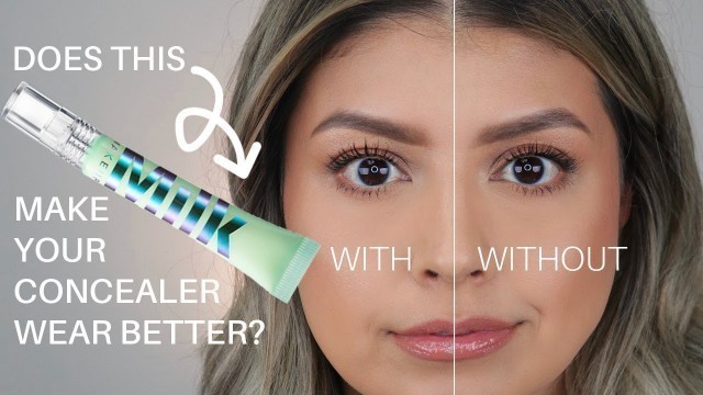 'NEW! MILK MAKEUP HYDRO GRIP EYESHADOW AND CONCEALER PRIMER | FULL DAY REVIEW UNDER CONCEALER'