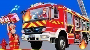 'Fire Trucks Police Cars Ambulance Vehicles Kids Video | BLiPPi toys learn & play | min min playtime'