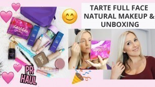 'Tarte Cosmetics Full Face makeup and unboxing  - natural makeup glam look'