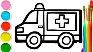 'Let\'s learn to Draw Ambulance and coloring for kids / TOiART'