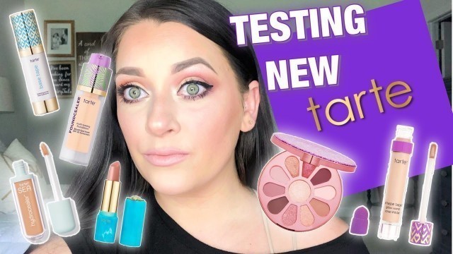 'TESTING NEW TARTE MAKEUP! HAUL, UNBOXING, AND FULL FACE!'