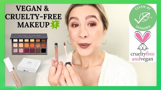 'Trying CLEAN/ VEGAN makeup brands | 2019 + chill GRWM | cruelty-free MAKEUP FINDS!!!!'