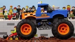 'LEGO Vehicles for Kids STOP MOTION LEGO Monster Truck, Train, Police Car | LEGO City | Billy Bricks'